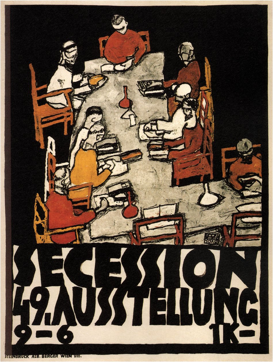 Cartaz da 49ª Exposição da Secessão de Viena, 1918 de Egon Schiele