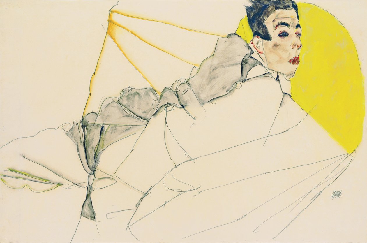 Menino reclinado Erich Lederer, 1913 de Egon Schiele