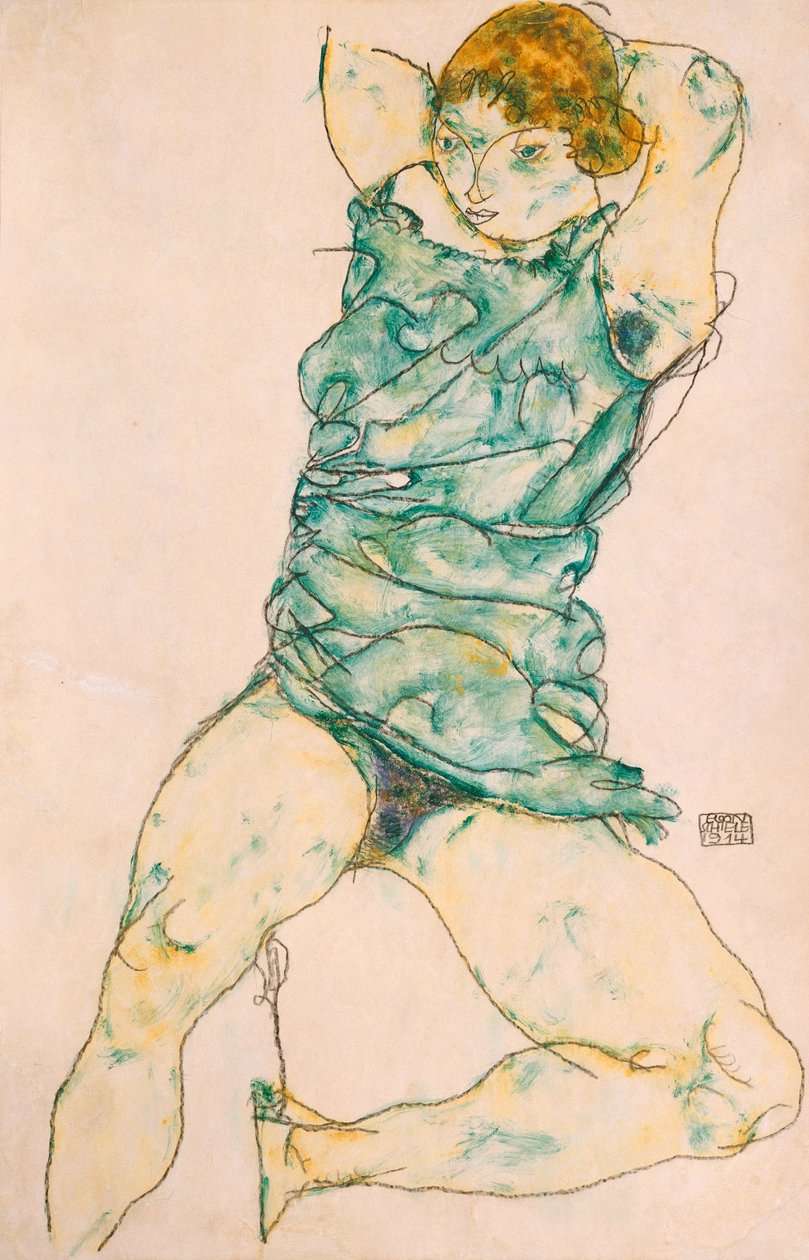 Garota reclinada, 1914 de Egon Schiele