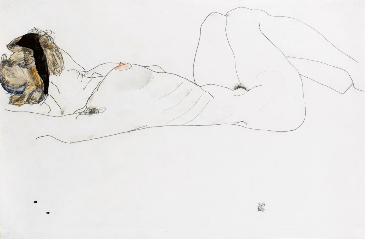 Nu feminino reclinado, 1912 de Egon Schiele