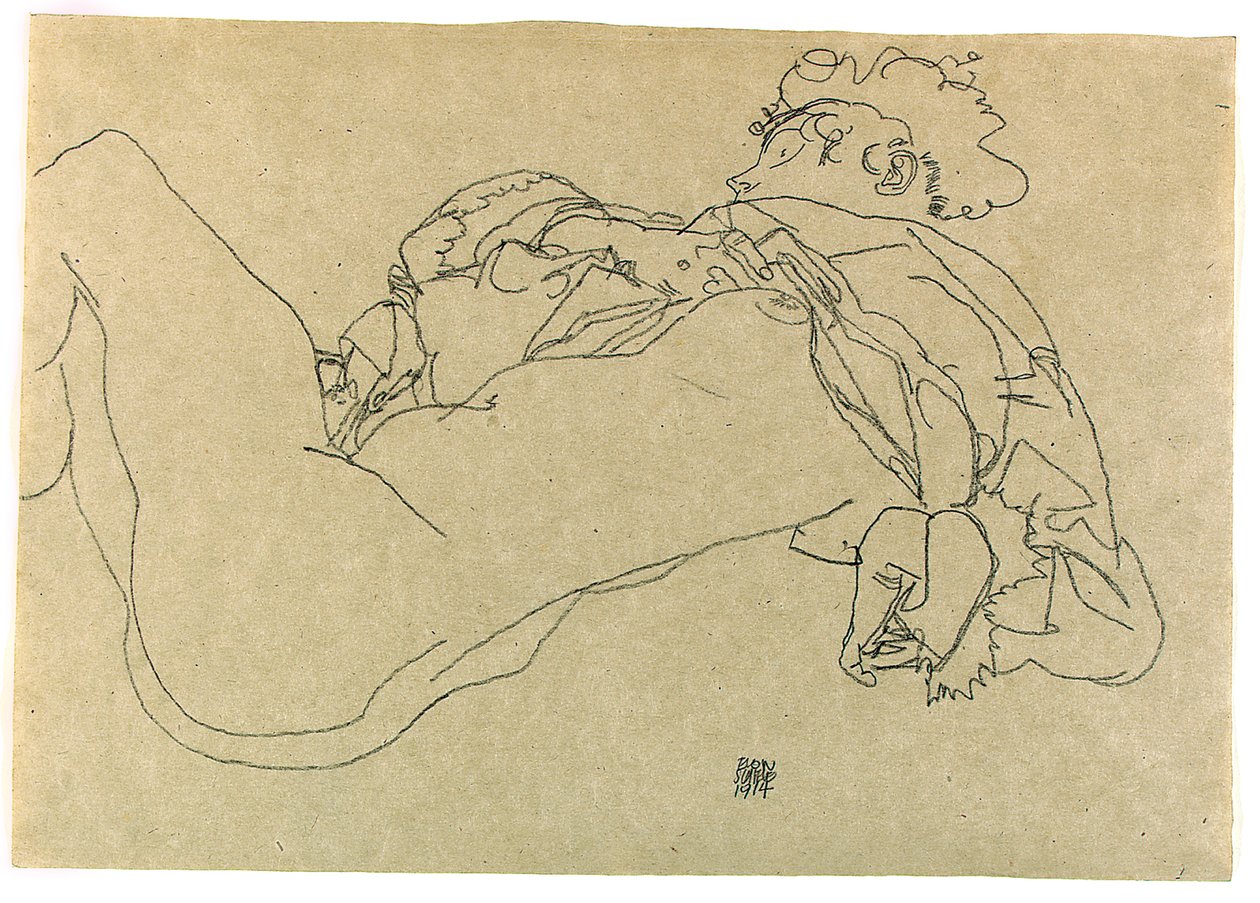 Nu feminino reclinado, 1914 de Egon Schiele
