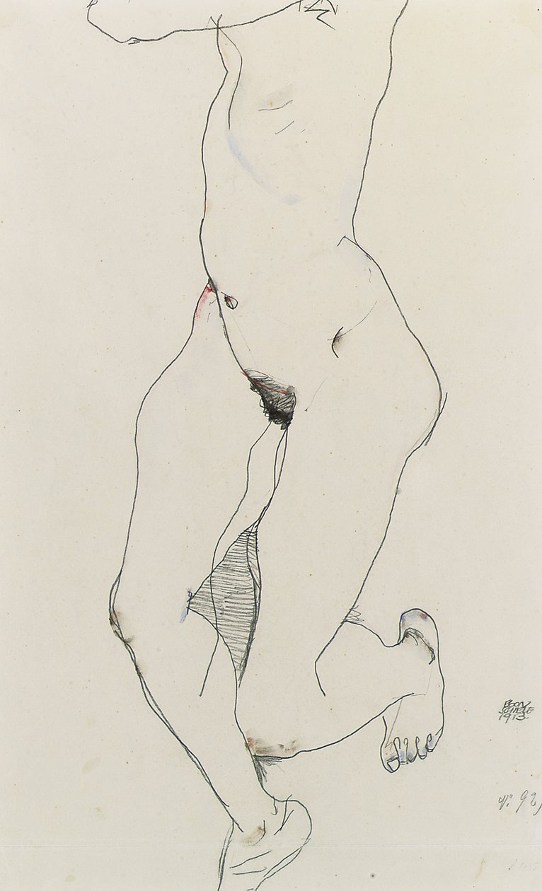 Mulher correndo, 1913 de Egon Schiele