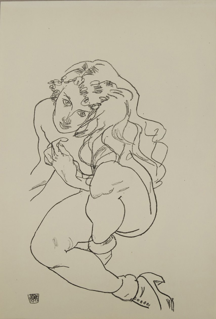 Nu sentado, 1917 de Egon Schiele
