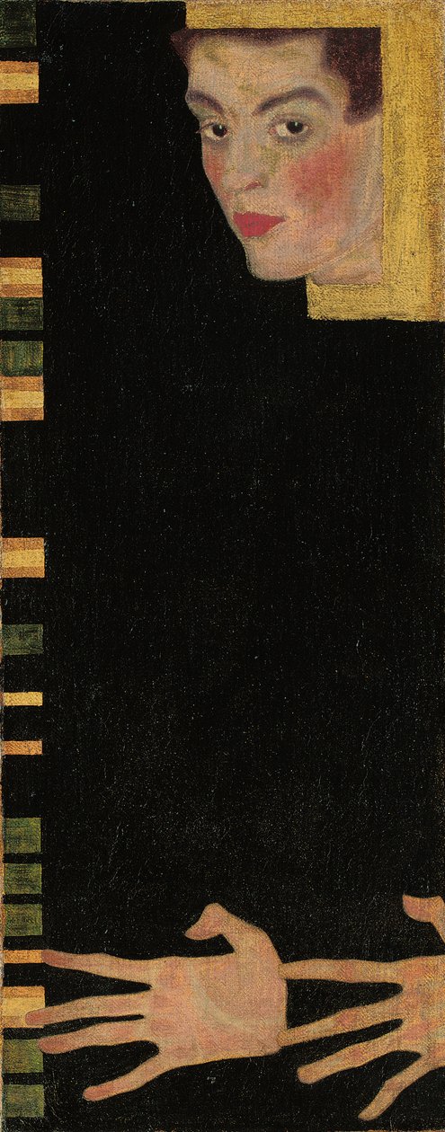 Auto-retrato com os dedos abertos, 1909 de Egon Schiele