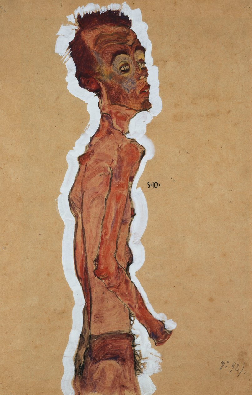 Auto-retrato, 1910 de Egon Schiele