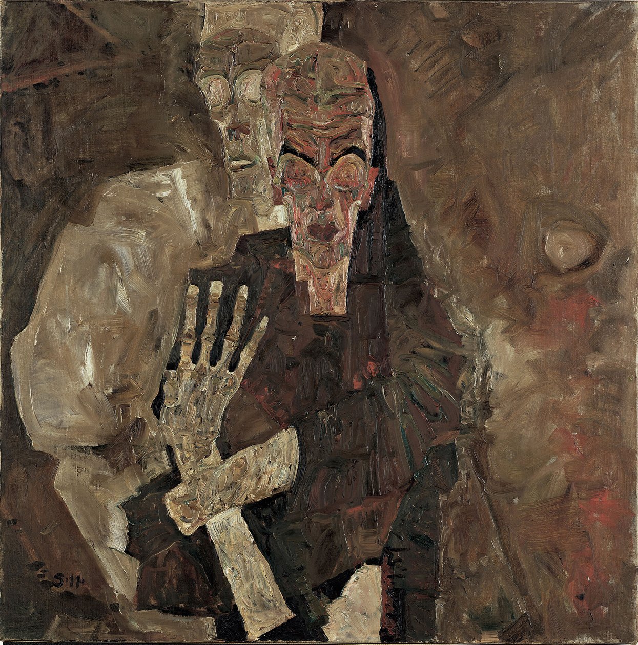 Auto-vidente II (Morte e Homem) de Egon Schiele