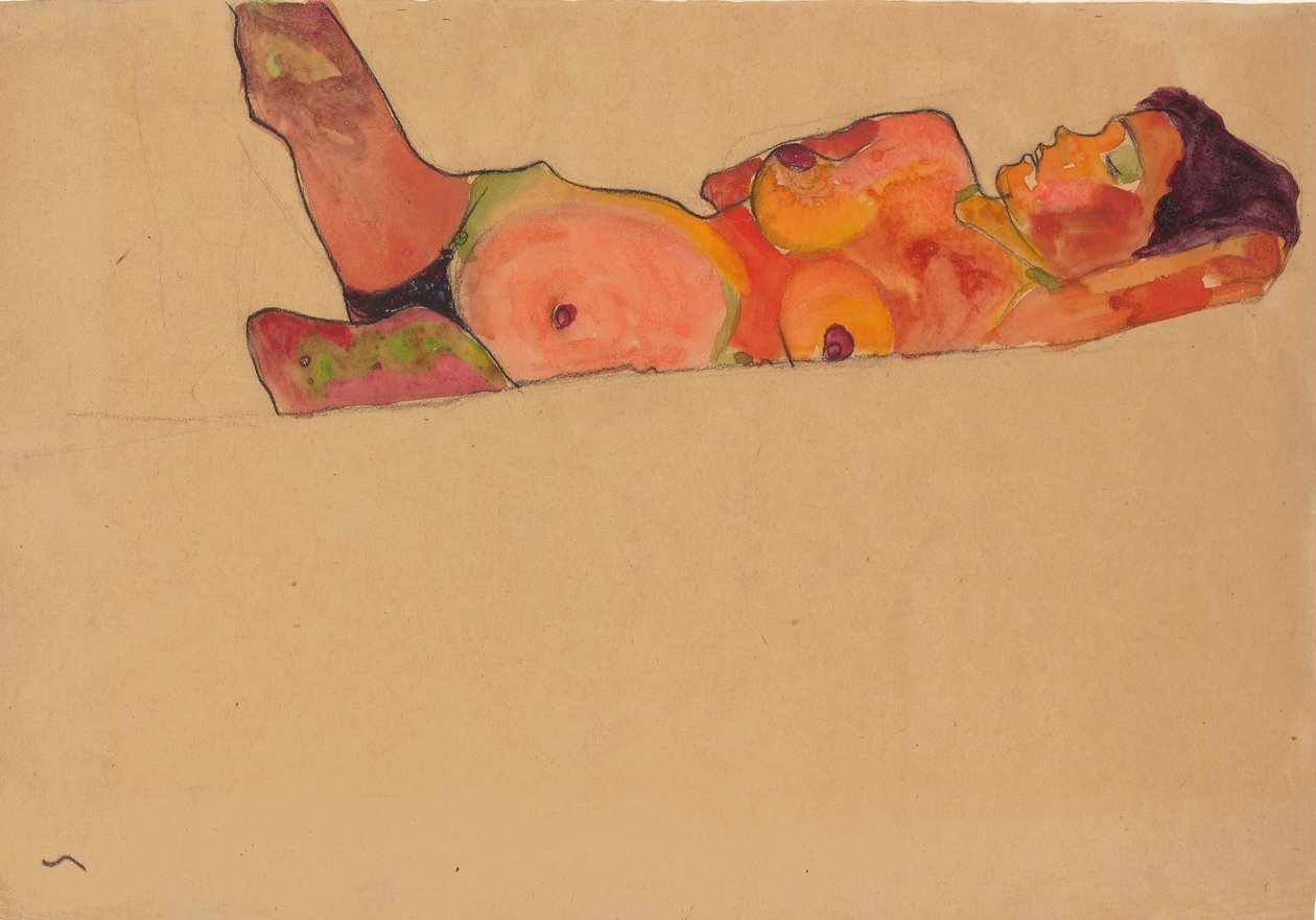 Menina adormecida, 1910 de Egon Schiele