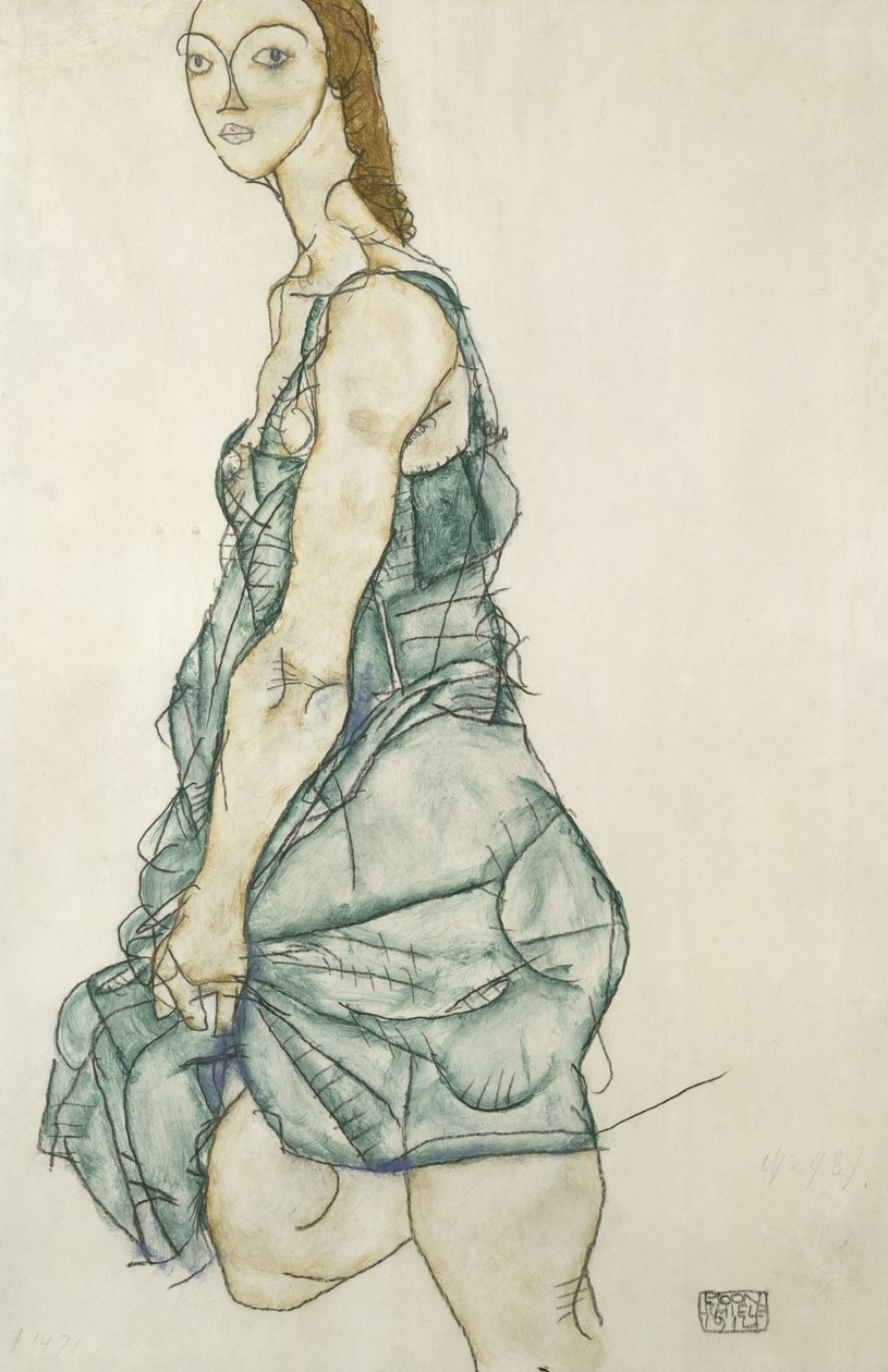 Menina em pé de Egon Schiele