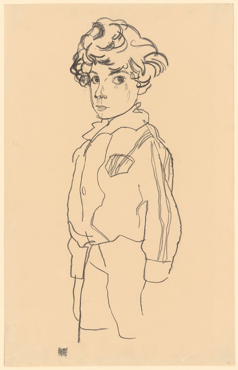 Menino em pé de Egon Schiele