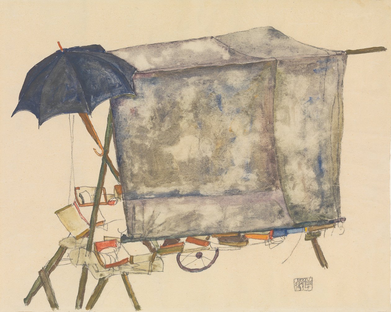 Street Cart, 1914. de Egon Schiele
