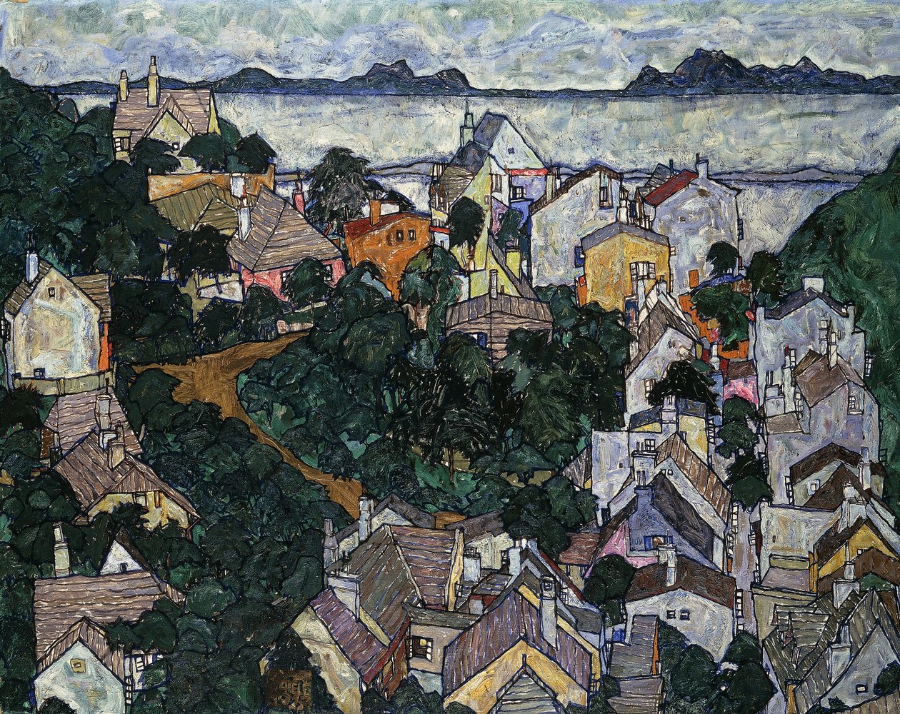 Paisagem de verão; Paisagem de verão, 1917 de Egon Schiele