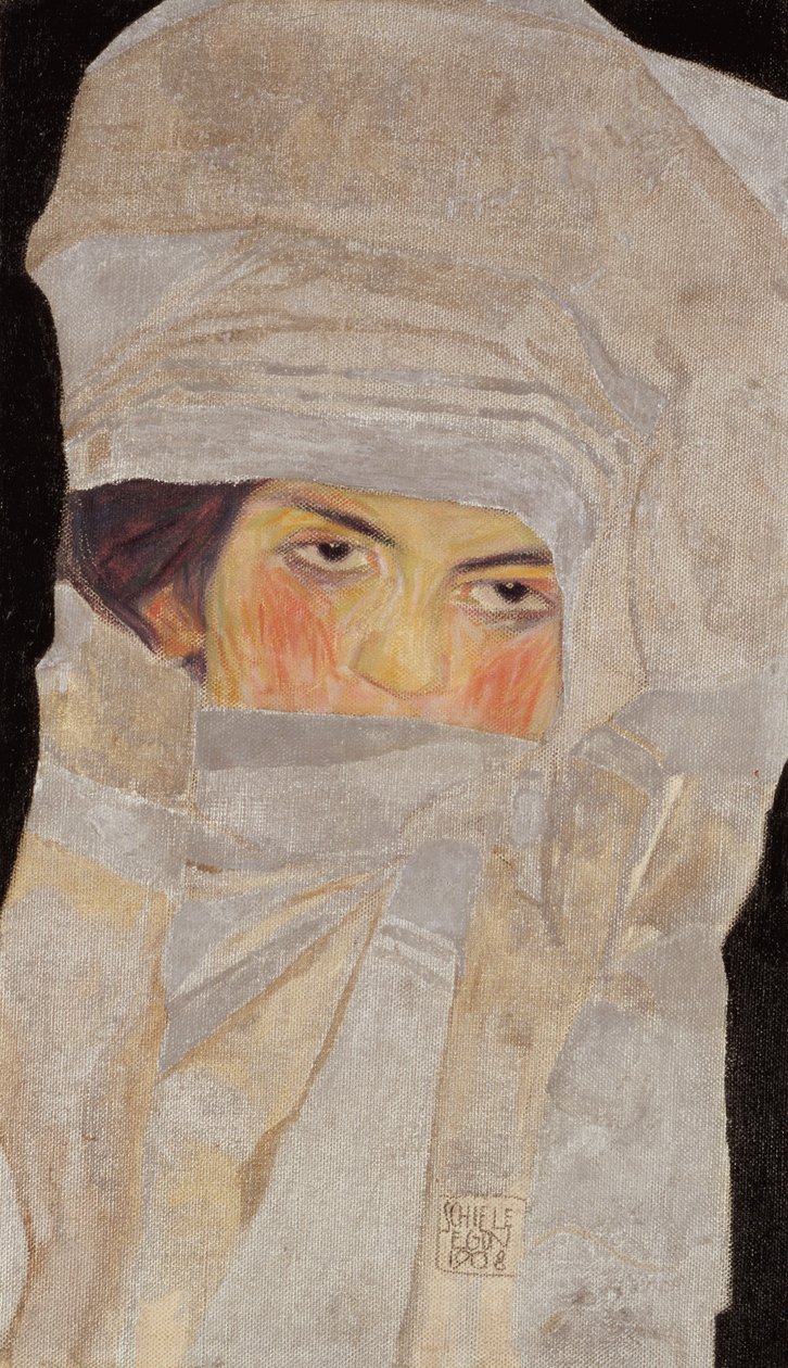 A irmã do artista, Melanie, 1908 de Egon Schiele