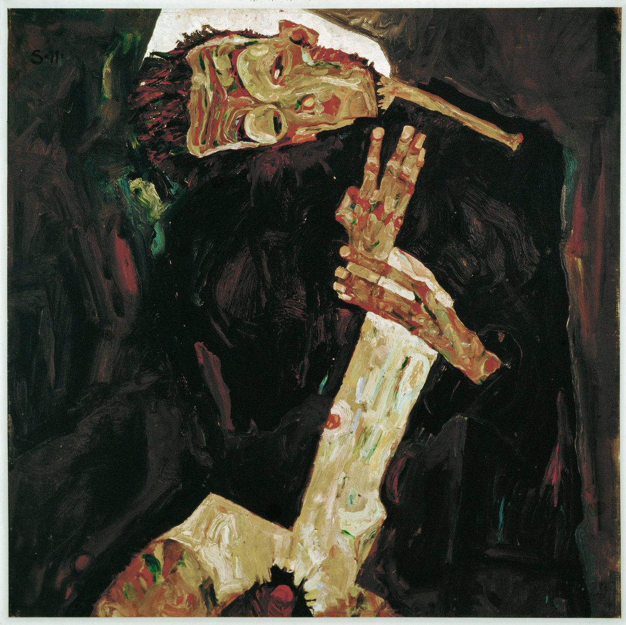 O Poeta (pintura sobre tela) de Egon Schiele