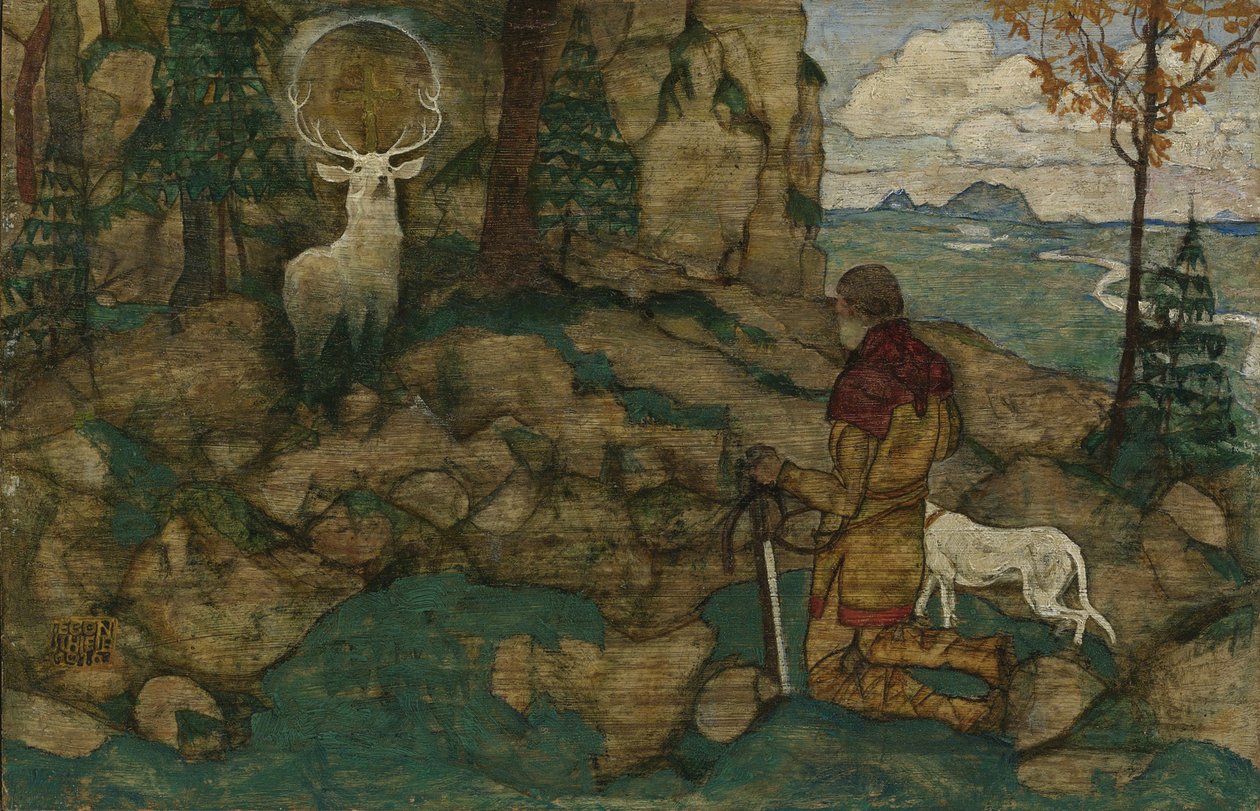 A visão de Saint Hubert, 1916 de Egon Schiele