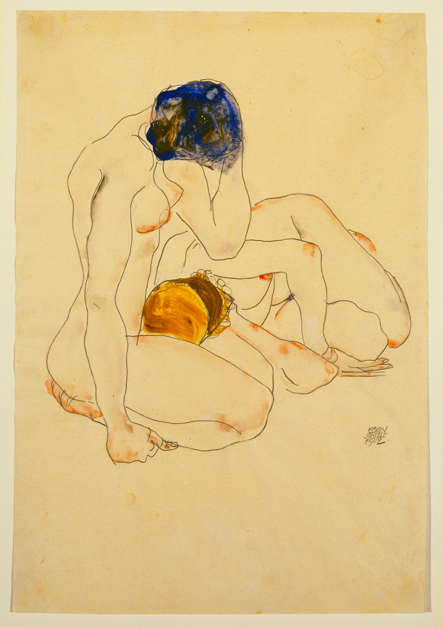 Dois amigos, 1912 de Egon Schiele
