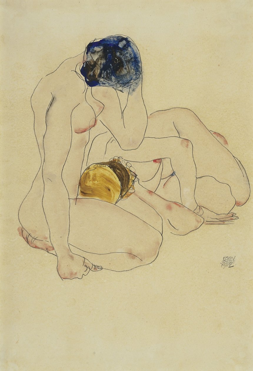 Dois amigos, 1912 de Egon Schiele