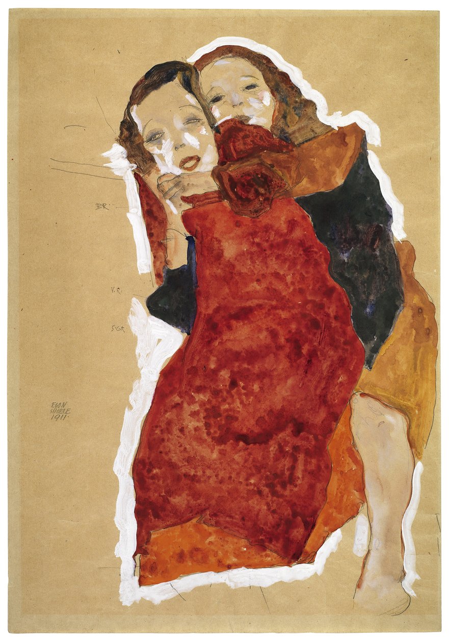 Duas meninas par Schiele, Egon (1890-1918) de Egon Schiele