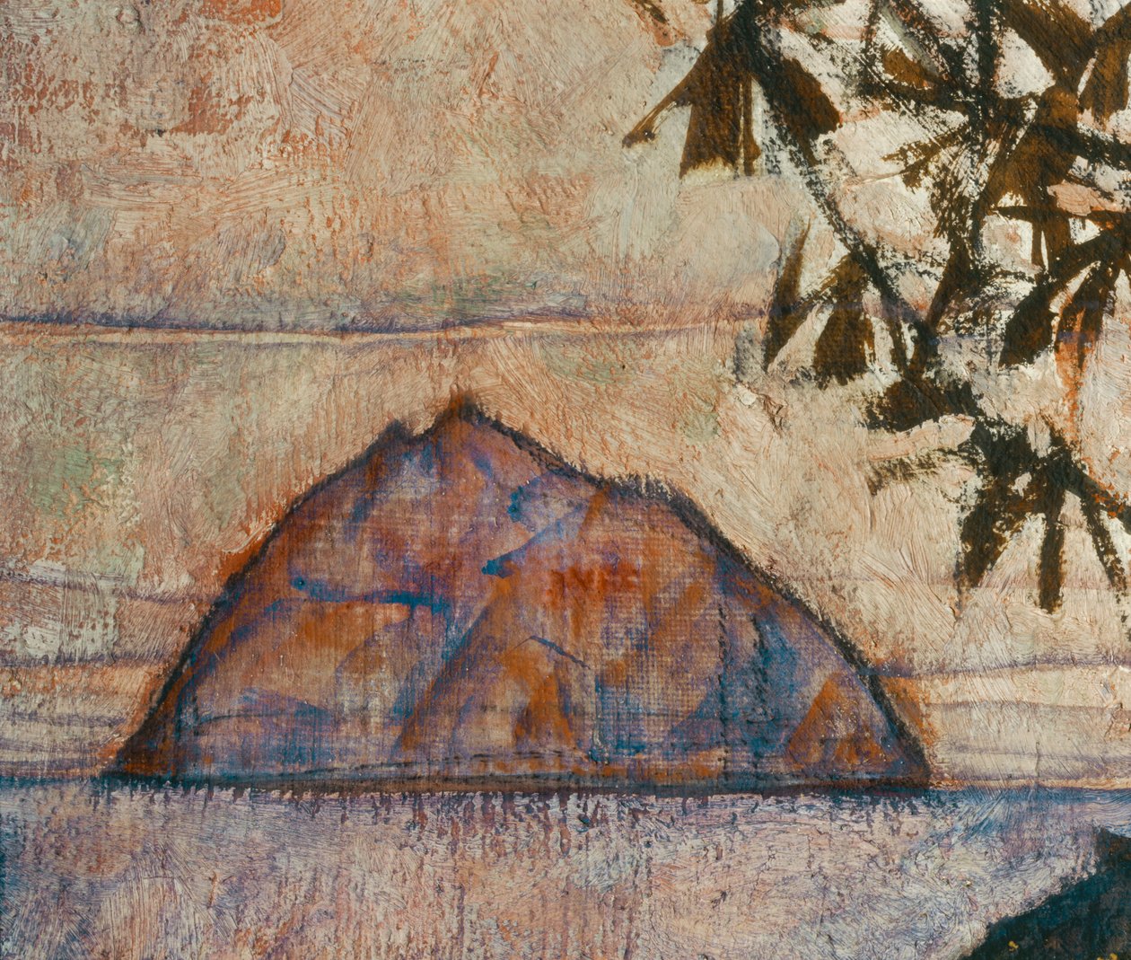 Versinkende Sonne (óleo sobre tela) de Egon Schiele