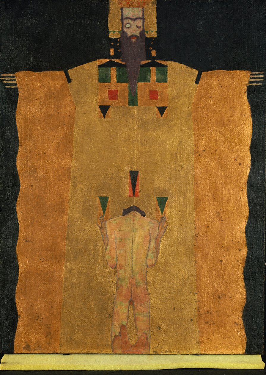 Vor Gottvater Knieender Jungling, 1908 de Egon Schiele