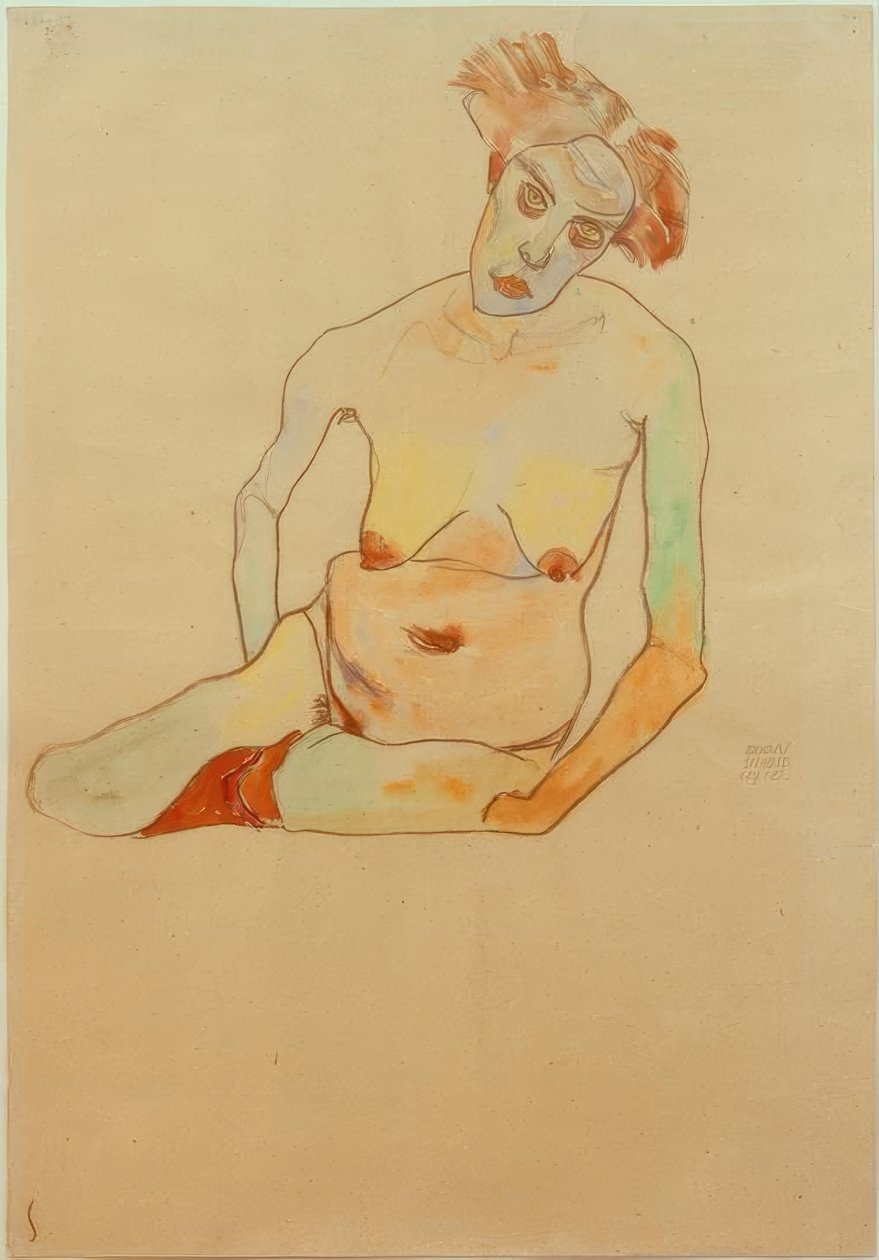 Nu feminino de Egon Schiele