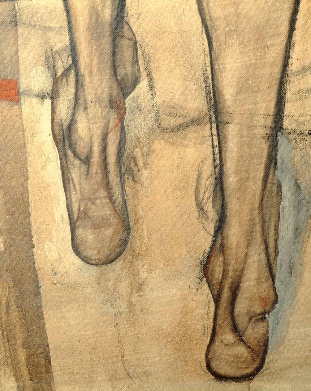 Nu feminino com lenço ao ombro, Fragmento ... (pintura sobre tela) de Egon Schiele