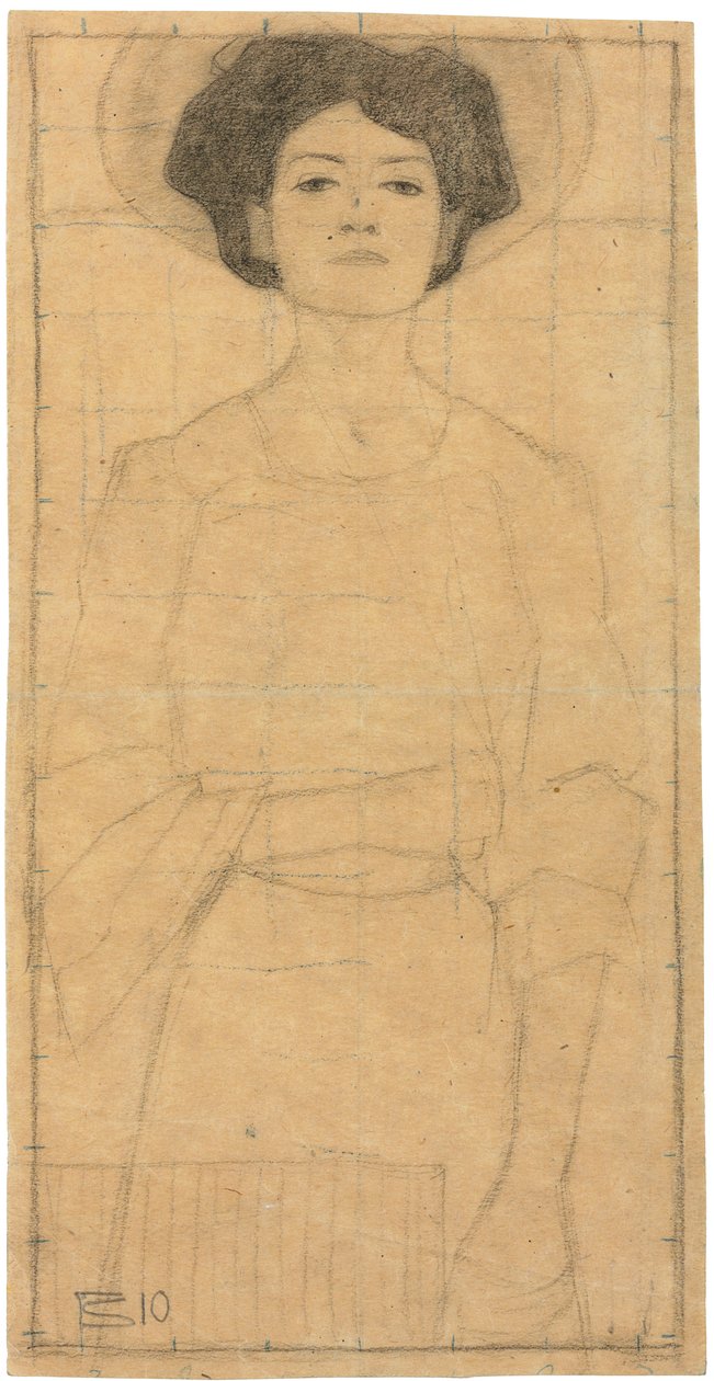 Jovem mulher com chapéu de Egon Schiele