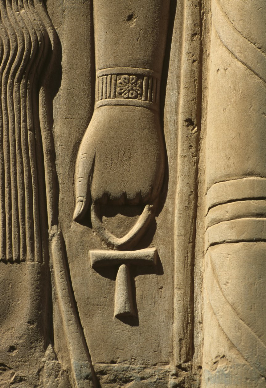 Detalhe, de, um, alívio, pedra de Egyptian