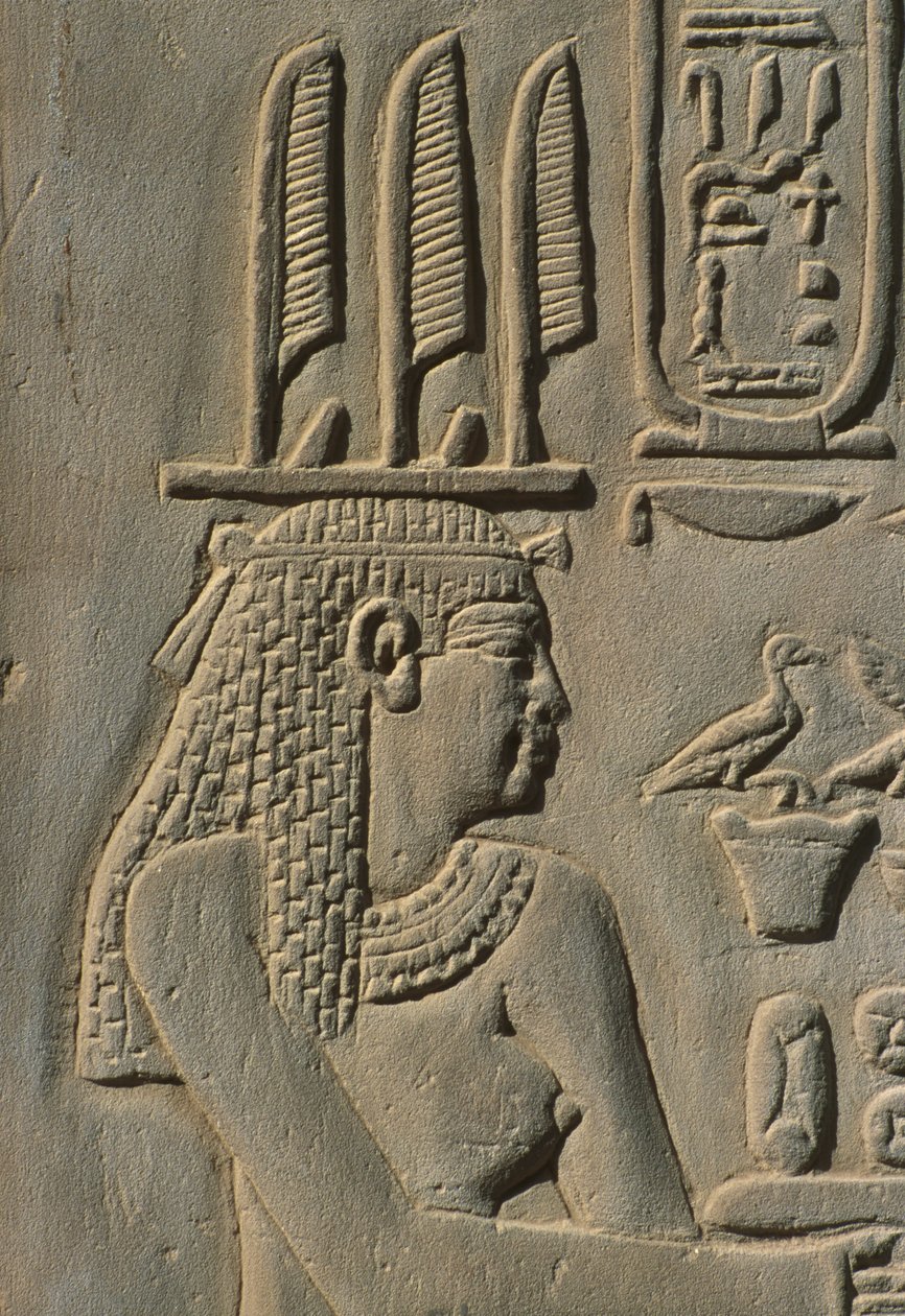 Detalhe, alívio, mulher, pedra de Egyptian