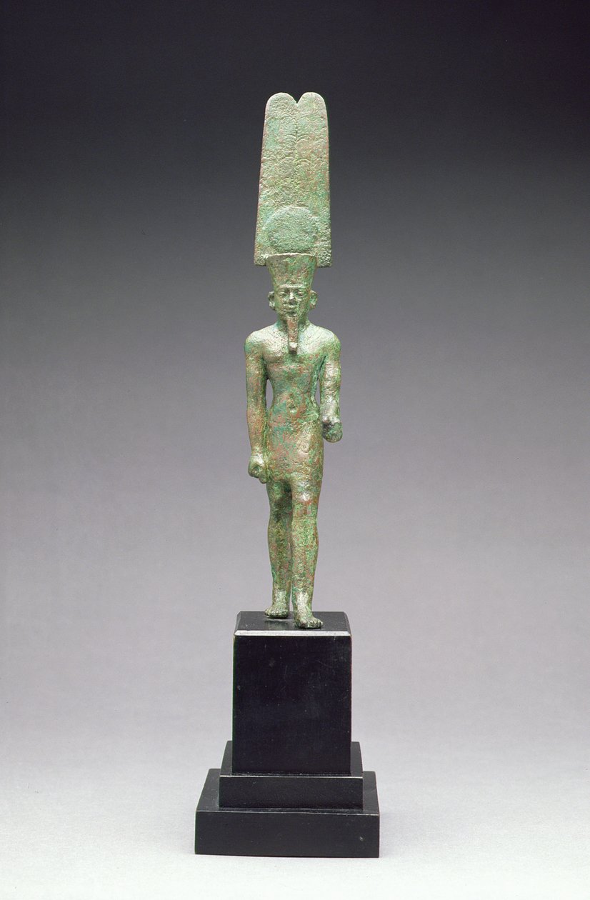 Figura do deus Amon-Re, provavelmente período tardio (716-332 aC) (bronze) de Egyptian