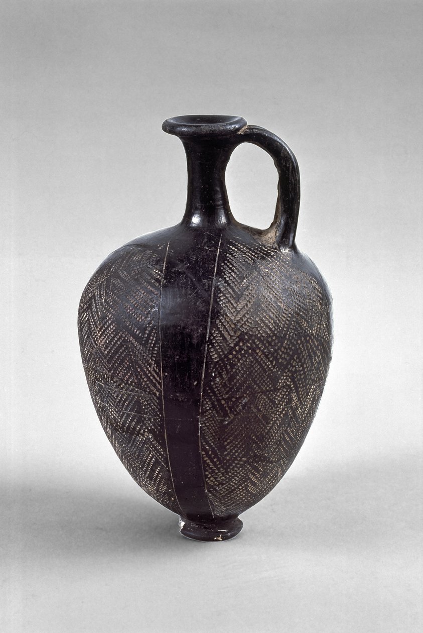 Juglet com decoração incisa, provavelmente egípcia pré-dinástica (cerâmica) de Egyptian