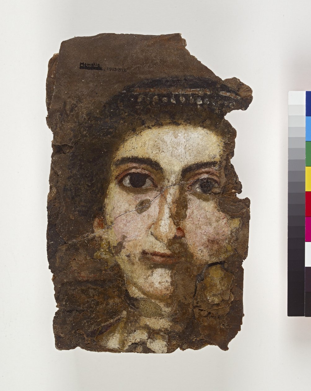 Retrato de múmia de uma jovem mulher, provavelmente do século II a III dC (encáustica em madeira) de Egyptian