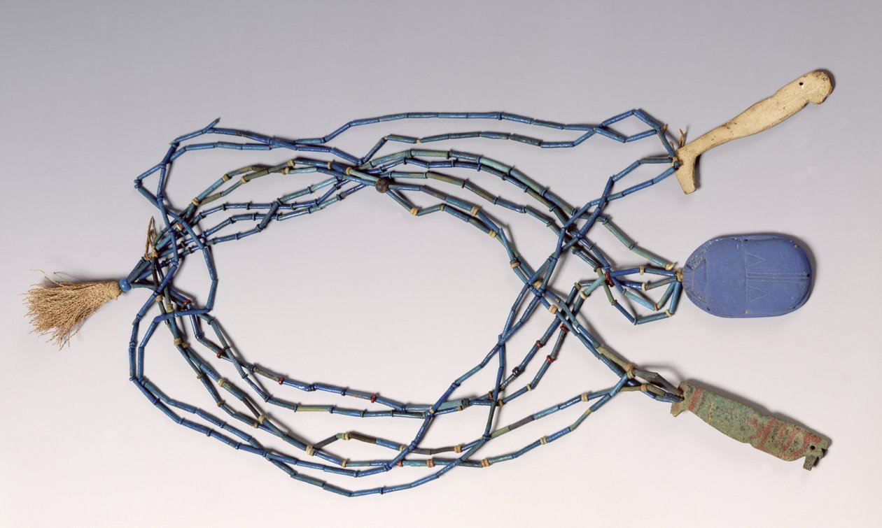 Colar, encontrado em uma múmia (turquesa) de Egyptian
