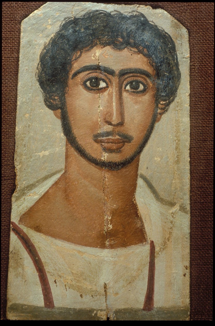 Retrato de um homem (encáustica em madeira) de Egyptian