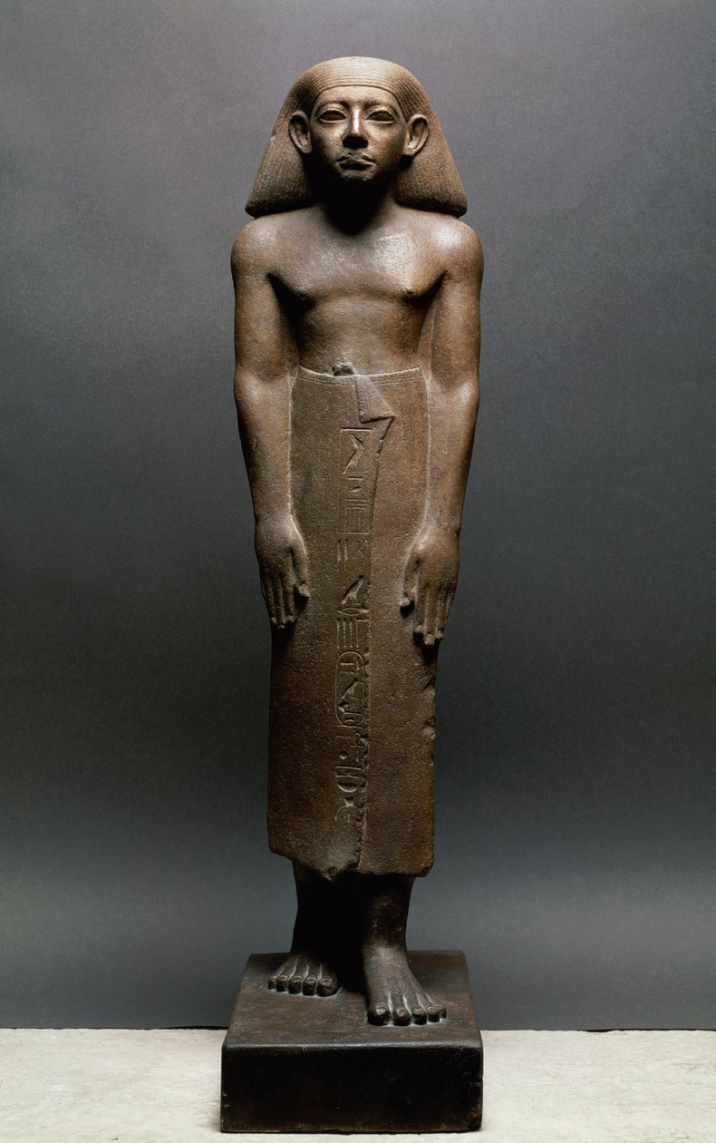 Estatueta de Amenemhatankh, trabalhador em Crocodilopolis (Fayum) do reinado de Amenemhat III, Middle Kingdom, c.1843-1798 aC (quarzite) de Egyptian 12th Dynasty