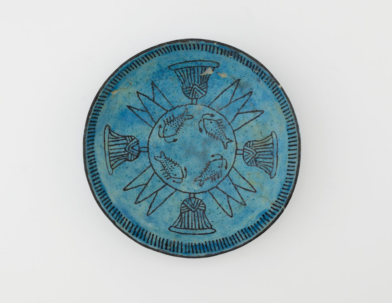 Taça, 18ª dinastia ou mais faiança vidrada de Egyptian 18th Dynasty