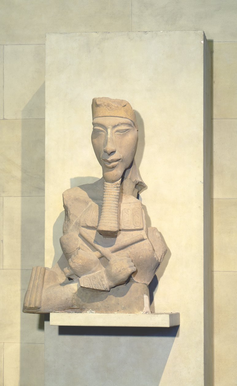 Osiride pilar de Amenophis IV (Akhenaton) de Karnak, Novo Reino, c.1350 aC (arenito) de Egyptian 18th Dynasty