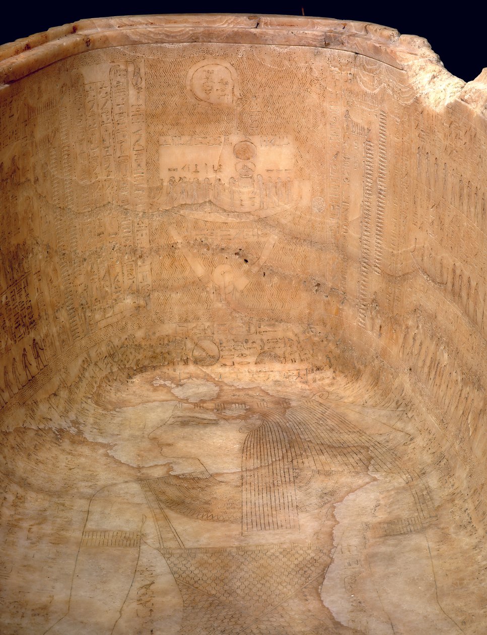 A imagem da Deusa Nut no sarcófago de Seti I, c.1279 aC alabastro de Egyptian 19th Dynasty