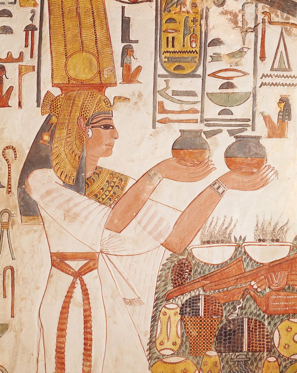 Nefertari Fazendo uma Oferta, do Túmulo de Nefertari (pintura de parede) de Egyptian 19th Dynasty