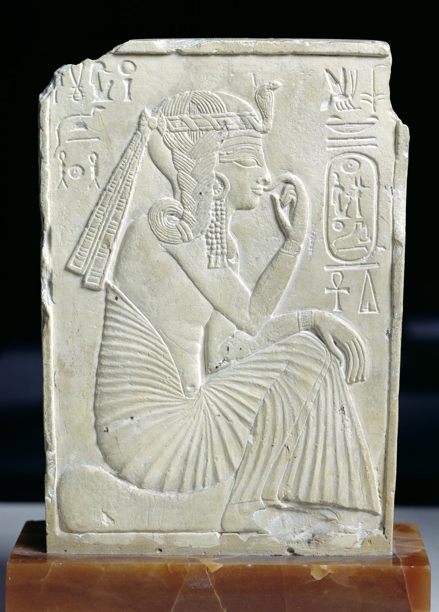Relief retratando Ramsés II (1279-1213 aC) como uma criança, o novo reino (calcário) de Egyptian 19th Dynasty