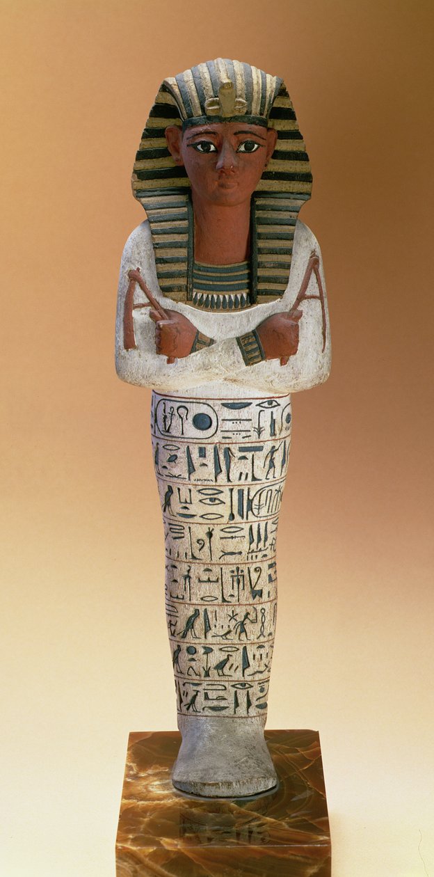 Figura Shabti de Ramesses IV, New Kingdom (estuque e madeira pintada) de Egyptian 20th Dynasty