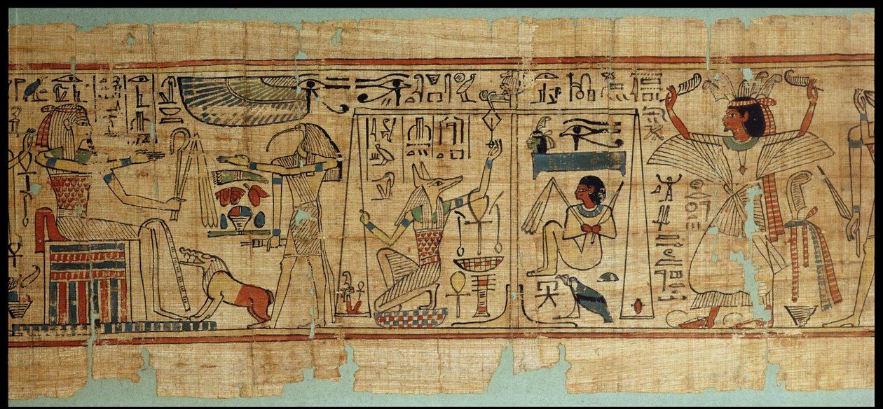 Detalhe do papiro de Nespakashuty, New Kingdom (papiro) de Egyptian 21st Dynasty