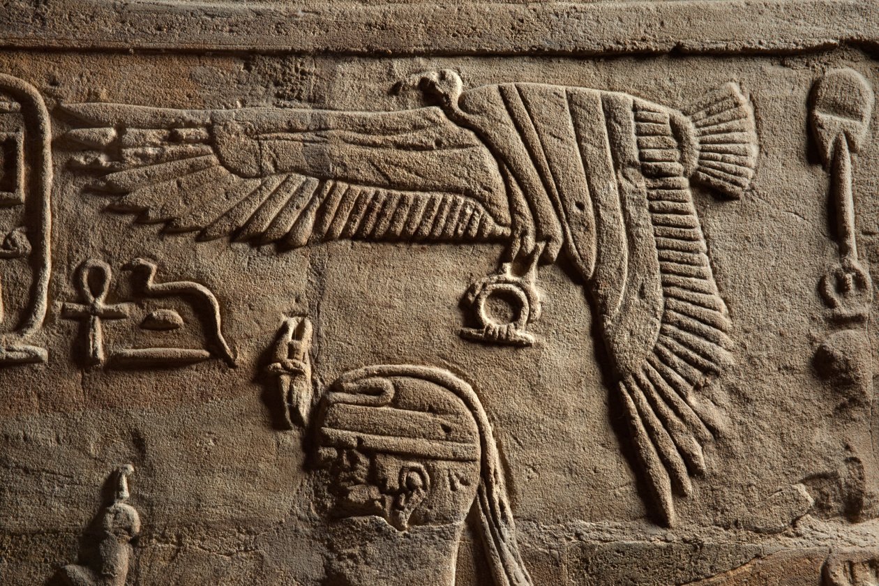 Alívio em um santuário erguido pelo faraó Taharqa na corte do templo de Amon construído por ele em Kawa na Núbia, 25 dinastia, período final, 690-64 aC arenito detalhe de 107896 de Egyptian 25th Dynasty