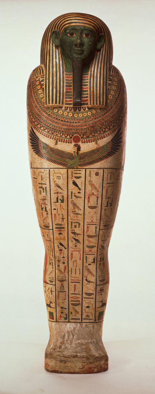 O sarcófago de Psamtik I (664-610 aC) Período tardio (madeira pintada) (para detalhes ver 95060-64) de Egyptian 26th Dynasty