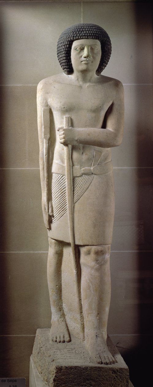 Estátua de Sepa, Old Kingdom (calcário pintado) de Egyptian 3rd Dynasty