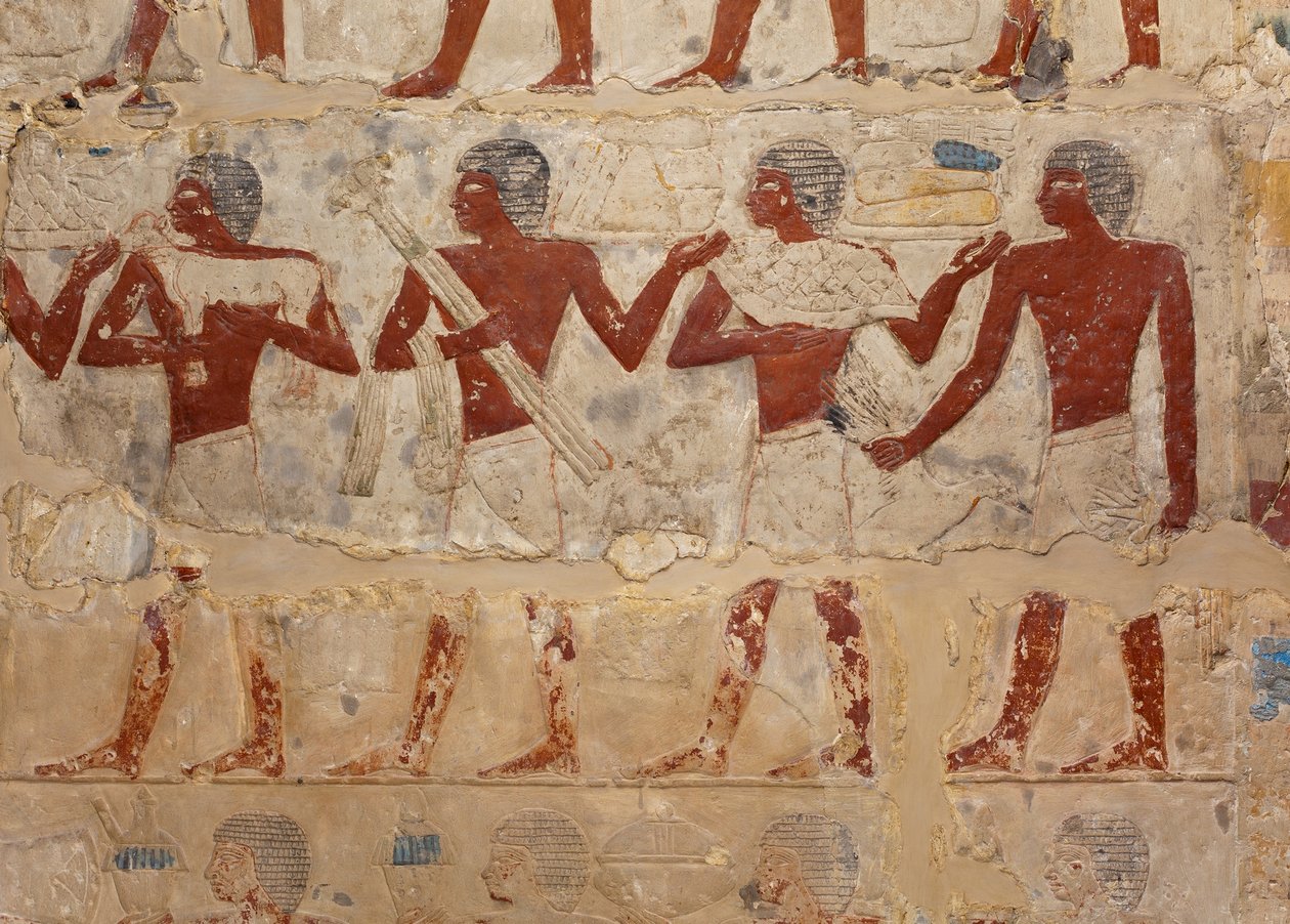 Mastaba Tomb of Perneb (c.2381–2323 aC) (calcário e tinta) de Egyptian 5th Dynasty