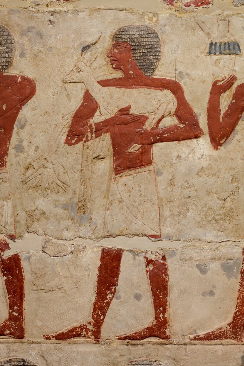 Mastaba Tomb of Perneb, c.2381-2323 aC (calcário e tinta) de Egyptian 5th Dynasty