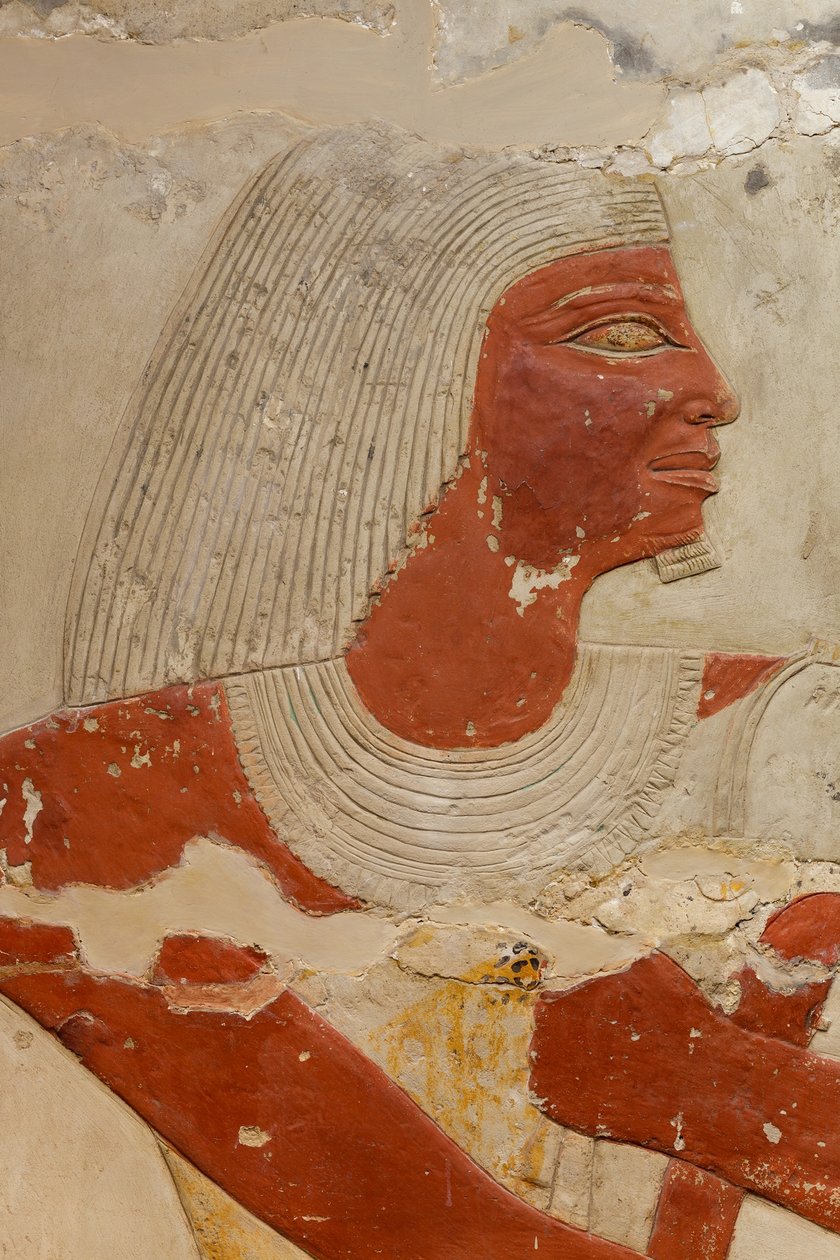 Mastaba Tomb of Perneb, c.2381-2323 aC (calcário e tinta) de Egyptian 5th Dynasty
