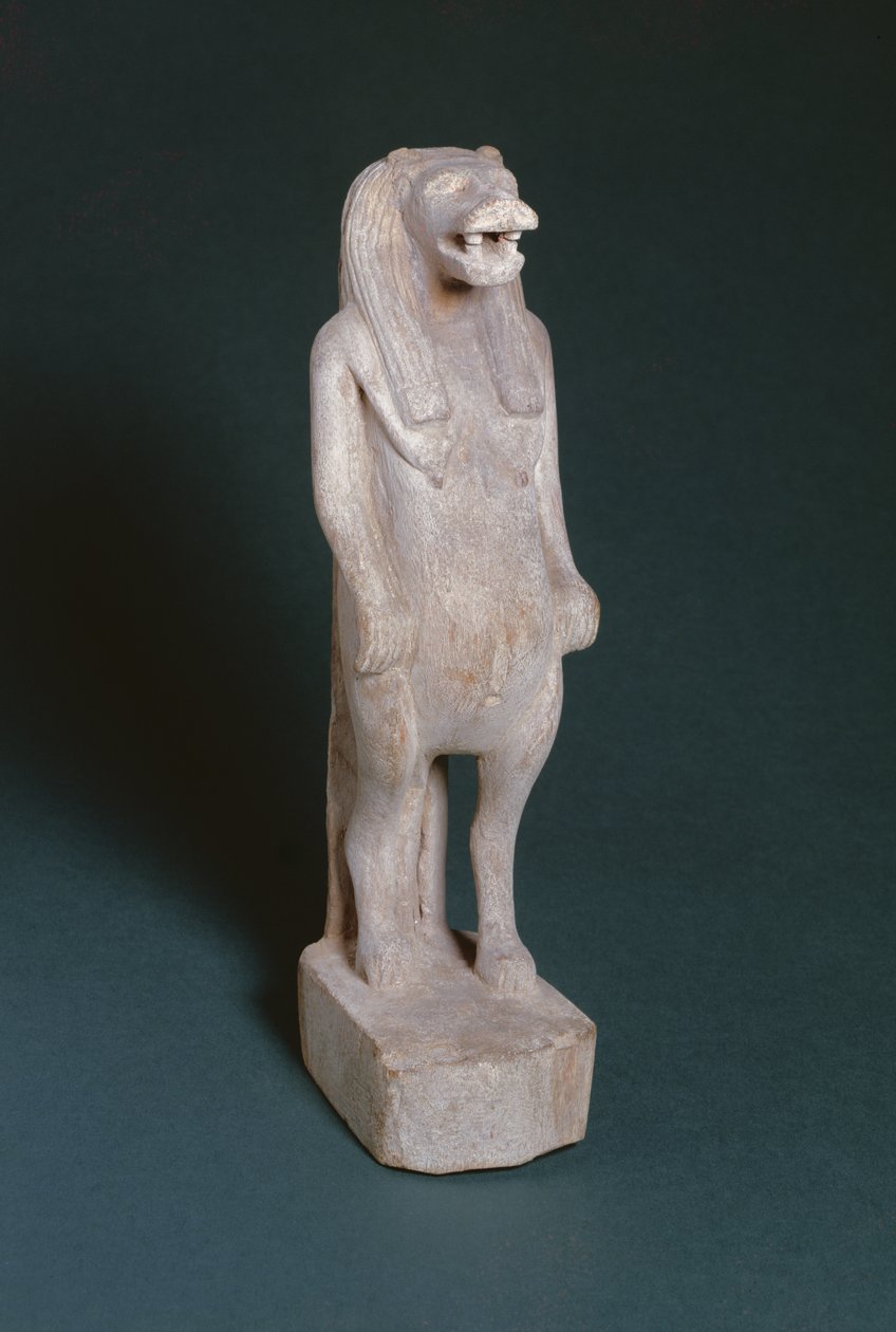 Estatueta de Taweret, deusa do casamento e criação dos filhos, do século II-1 aC (madeira) de Egyptian Ptolemaic Period