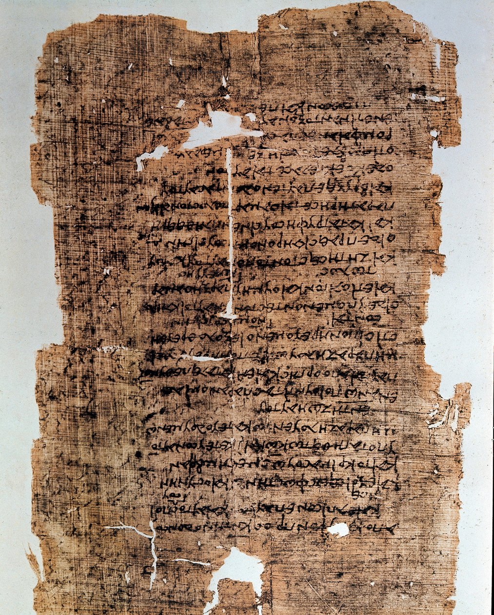 Antiquite egípcio: papiro coberto com inscrições. Códice do século IV AC. Dim. 17x28 cm. Alexandria do Egipto, Museu Nacional. de Egyptian