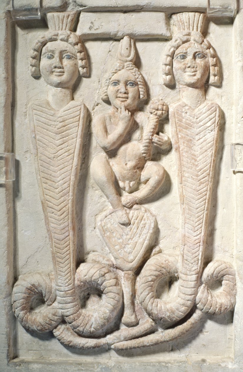 Harpocrates em Lotus, Coptic (calcário) de Egyptian